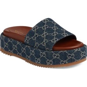 Gucci platform denim sandals